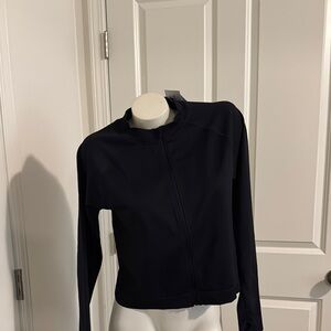 JoyLab Black Fitted Crop Zip Down Shirt